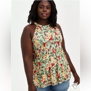 Torrid Super Soft High Neck Babydoll Tank Sz 2